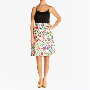 Boden White Printed Side Pockets A-Line Women’s Skirt - 8